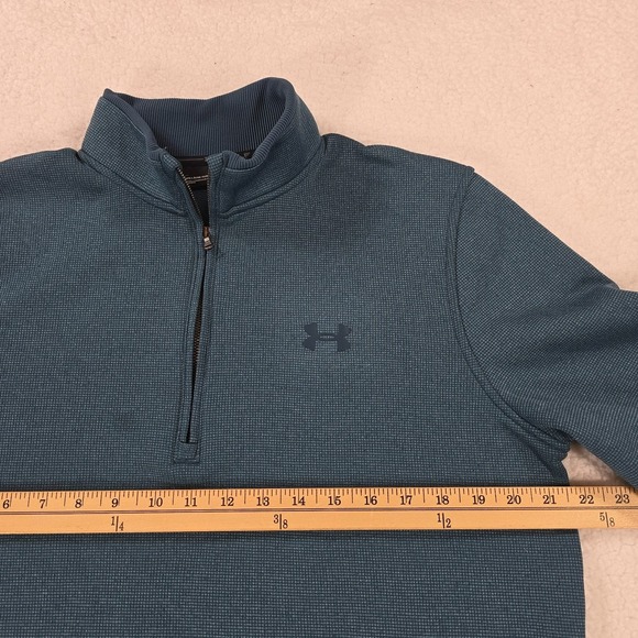 Under Armour Playoff 2.0 1/4 Zip Mens M Green Golf Loose Fit Performance Casual - Picture 8 of 10